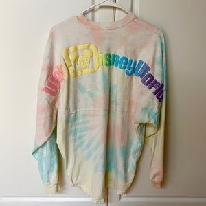 Walt Disney World tie dye rainbow glitter spirit jersey